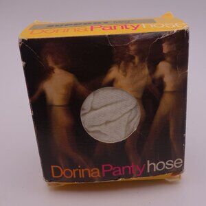 Vintage Dorina Lycra Support Panty Hose 26 WHITE L
